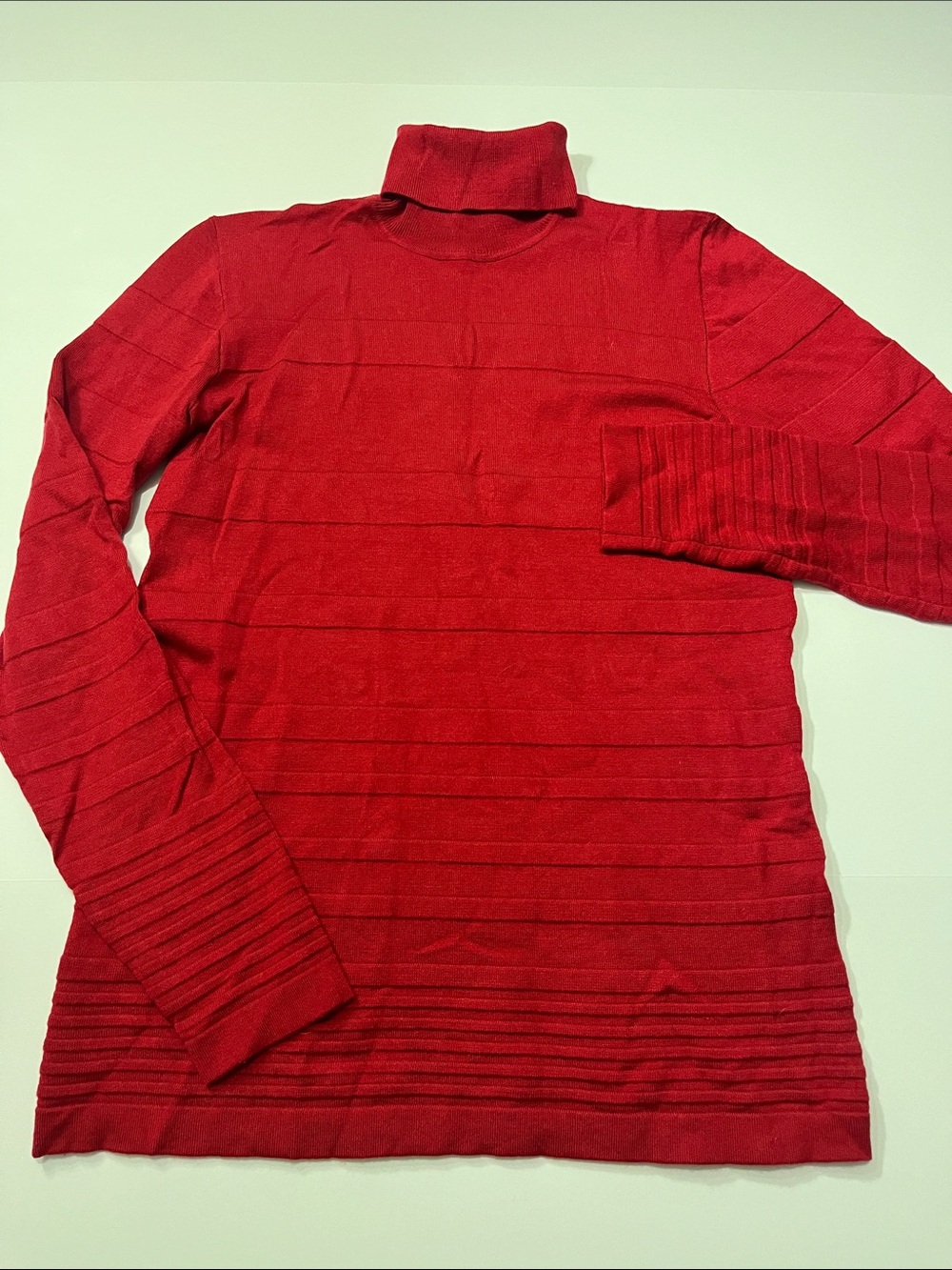 Calvin Klein Red Ribbed Turtleneck Sweater
